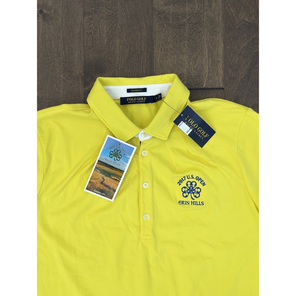 NWT Polo Golf Ralph Lauren Tailored Fit US Open 2017 Shirt L Womens Erin Hills